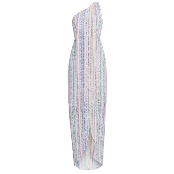 💕BCBMAXAZRIA💕 Striped One-Shoulder Maxi Dress 8 - Picture 6 of 8